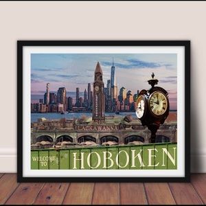 Hoboken Nj framed wall art print for home decor